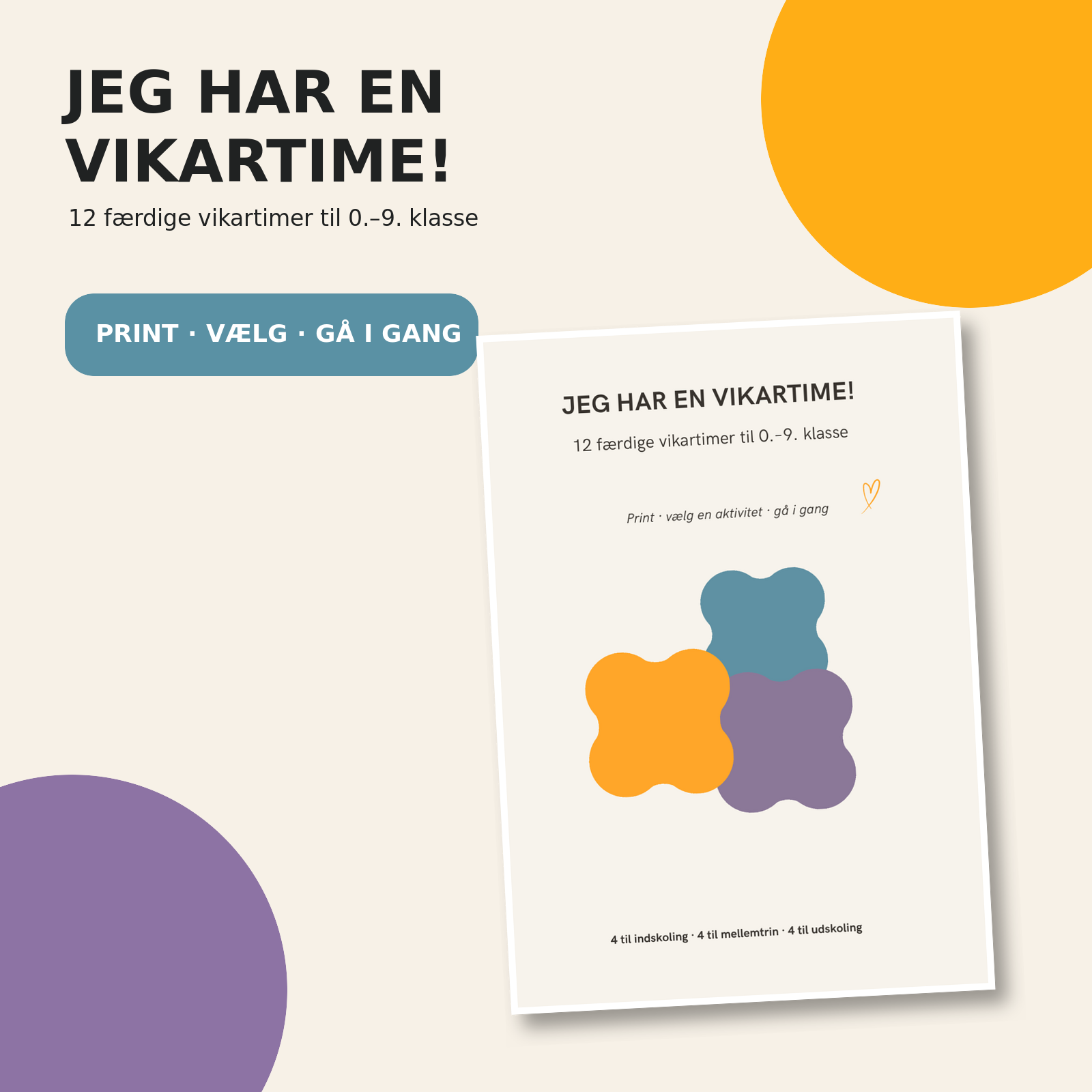 Jeg har en vikartime! – 12 færdige vikartimer til 0.–9. klasse