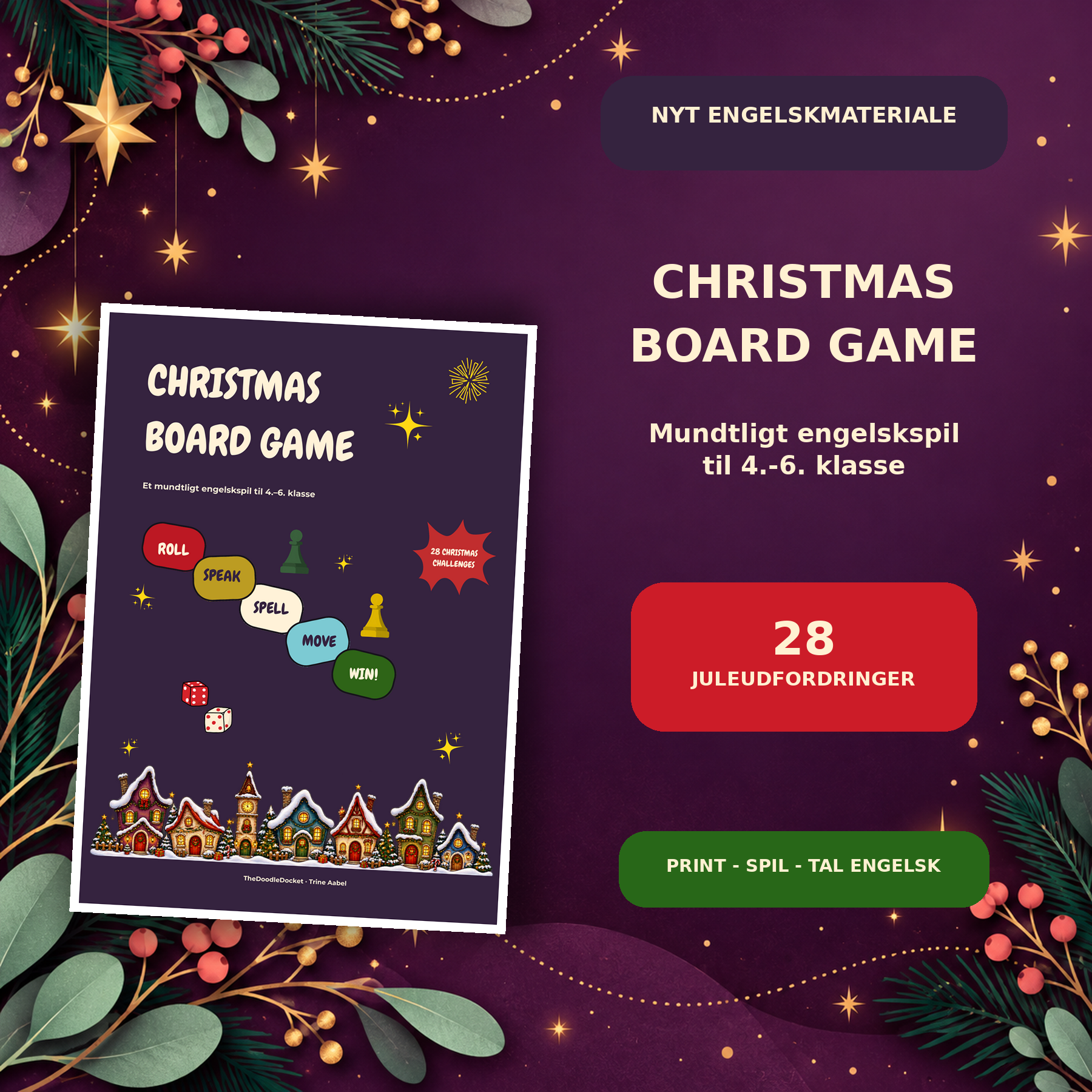 Christmas Board Game – mundtligt engelskspil til 4.–6. klasse