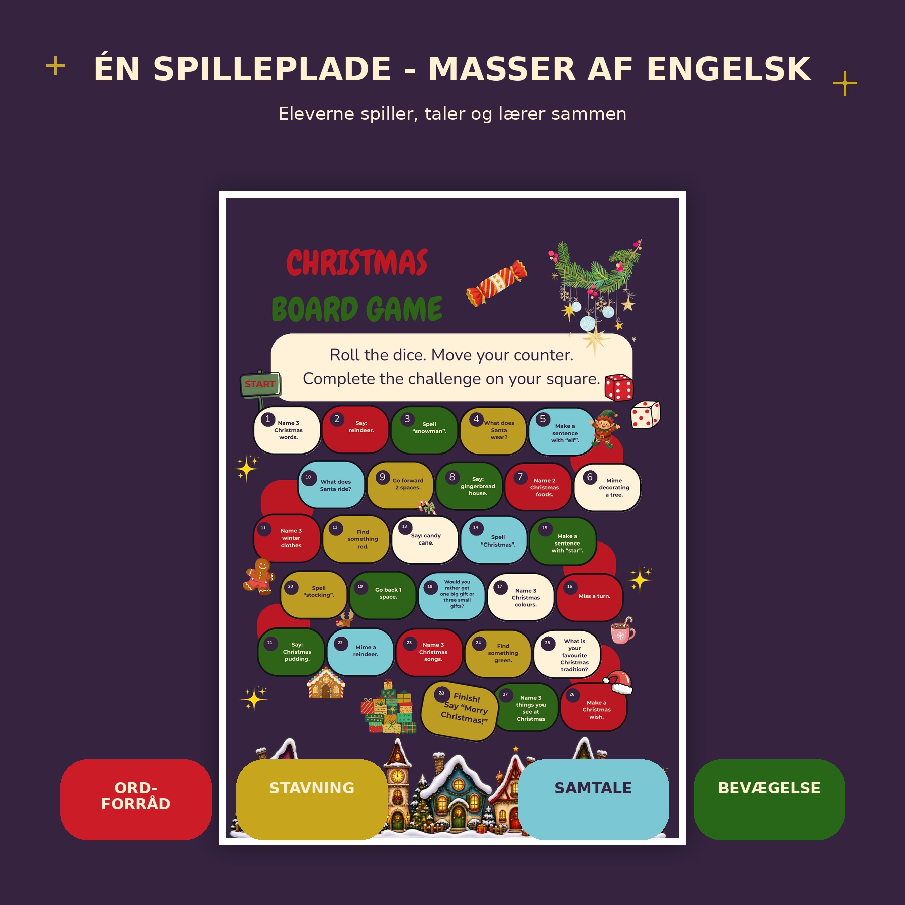 Christmas Board Game – mundtligt engelskspil til 4.–6. klasse - Billede 2