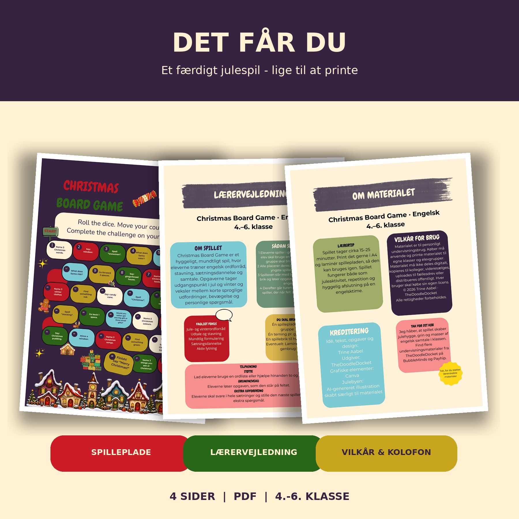 Christmas Board Game – mundtligt engelskspil til 4.–6. klasse - Billede 3
