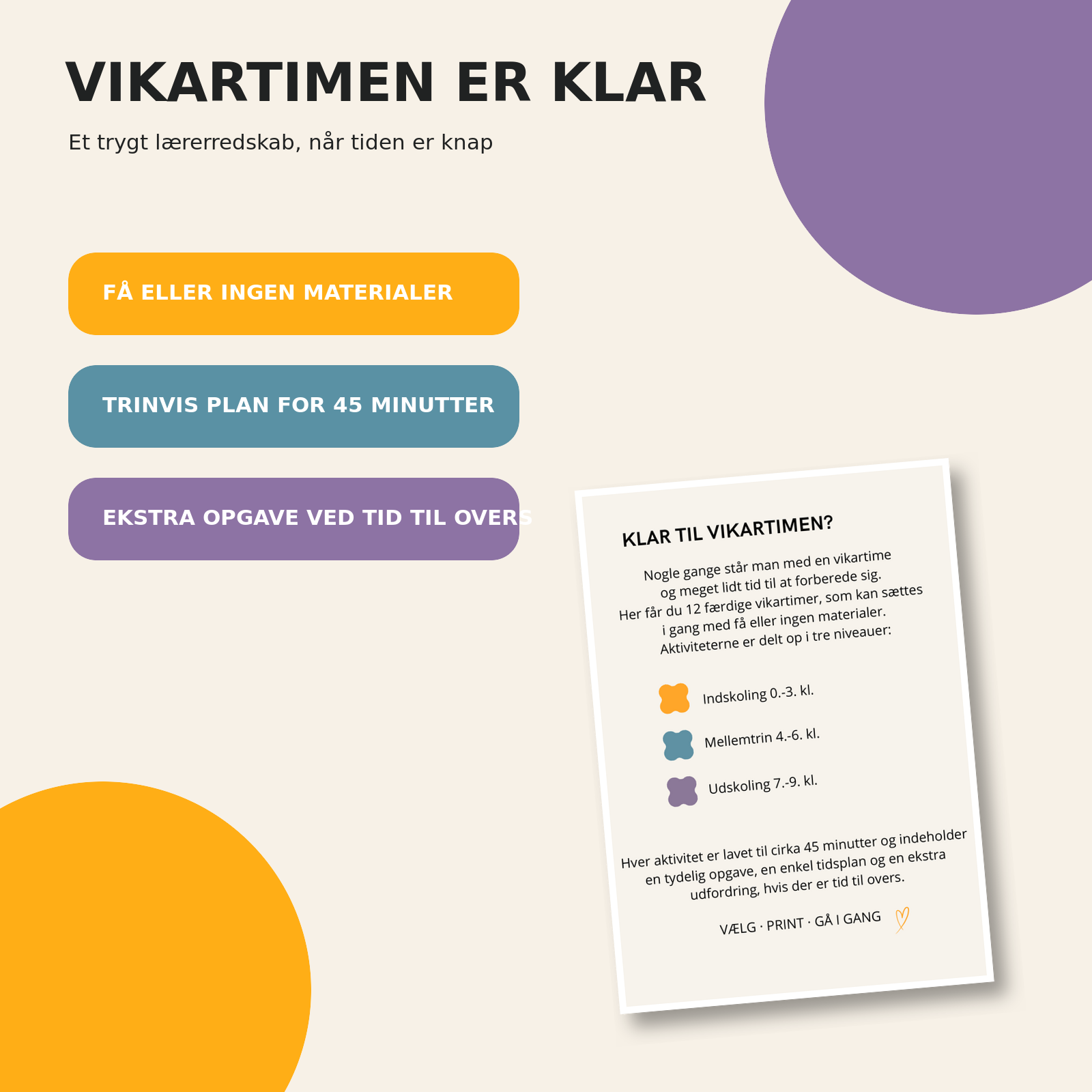 Jeg har en vikartime! – 12 færdige vikartimer til 0.–9. klasse - Billede 4
