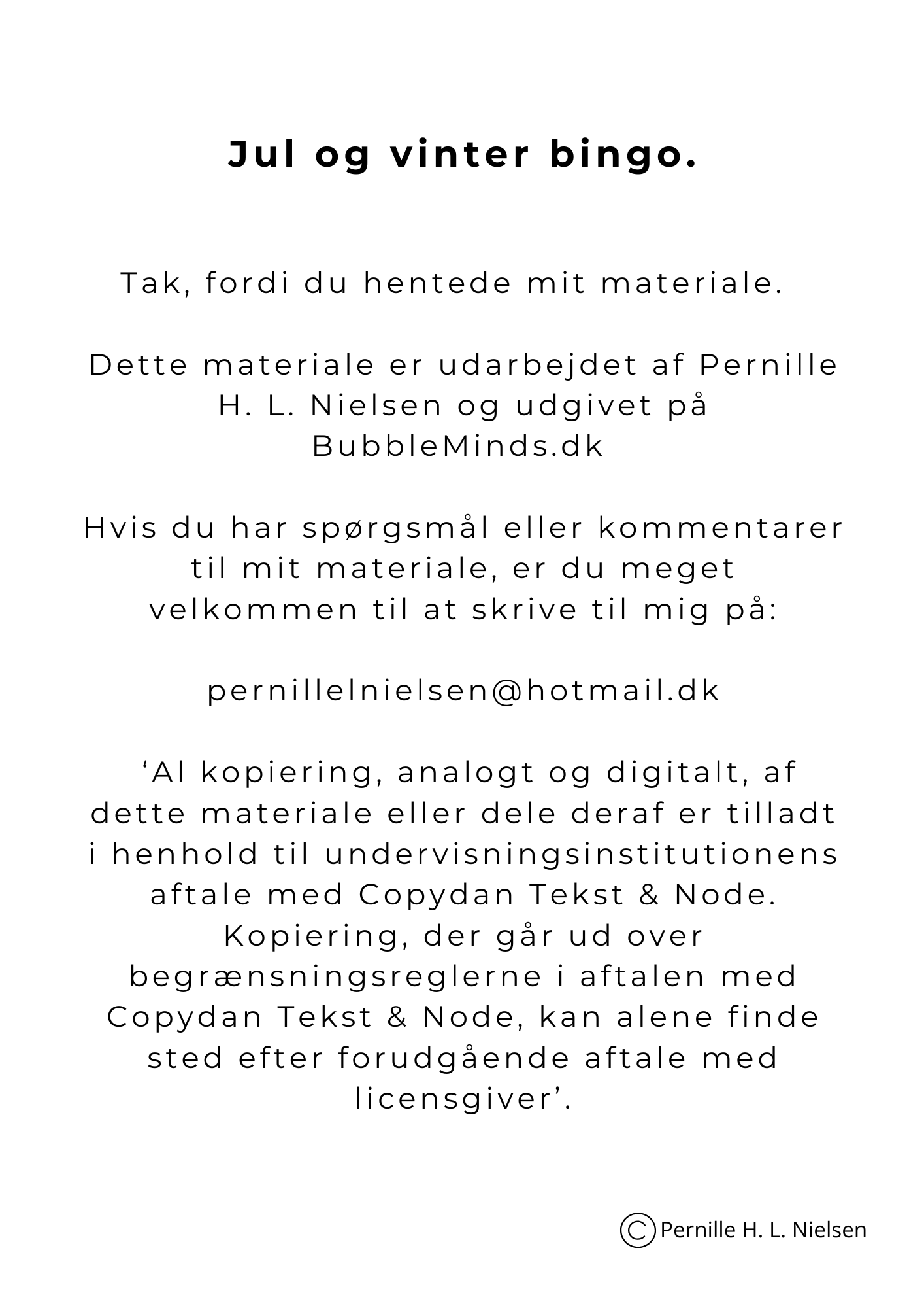 Jul- og vinterbingo - Billede 4