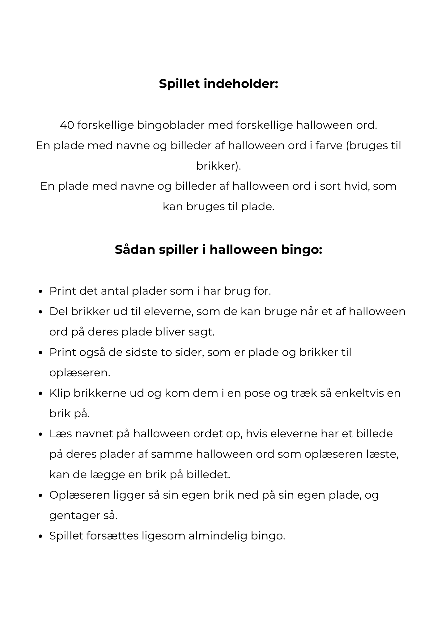 Halloween bingo - Billede 5