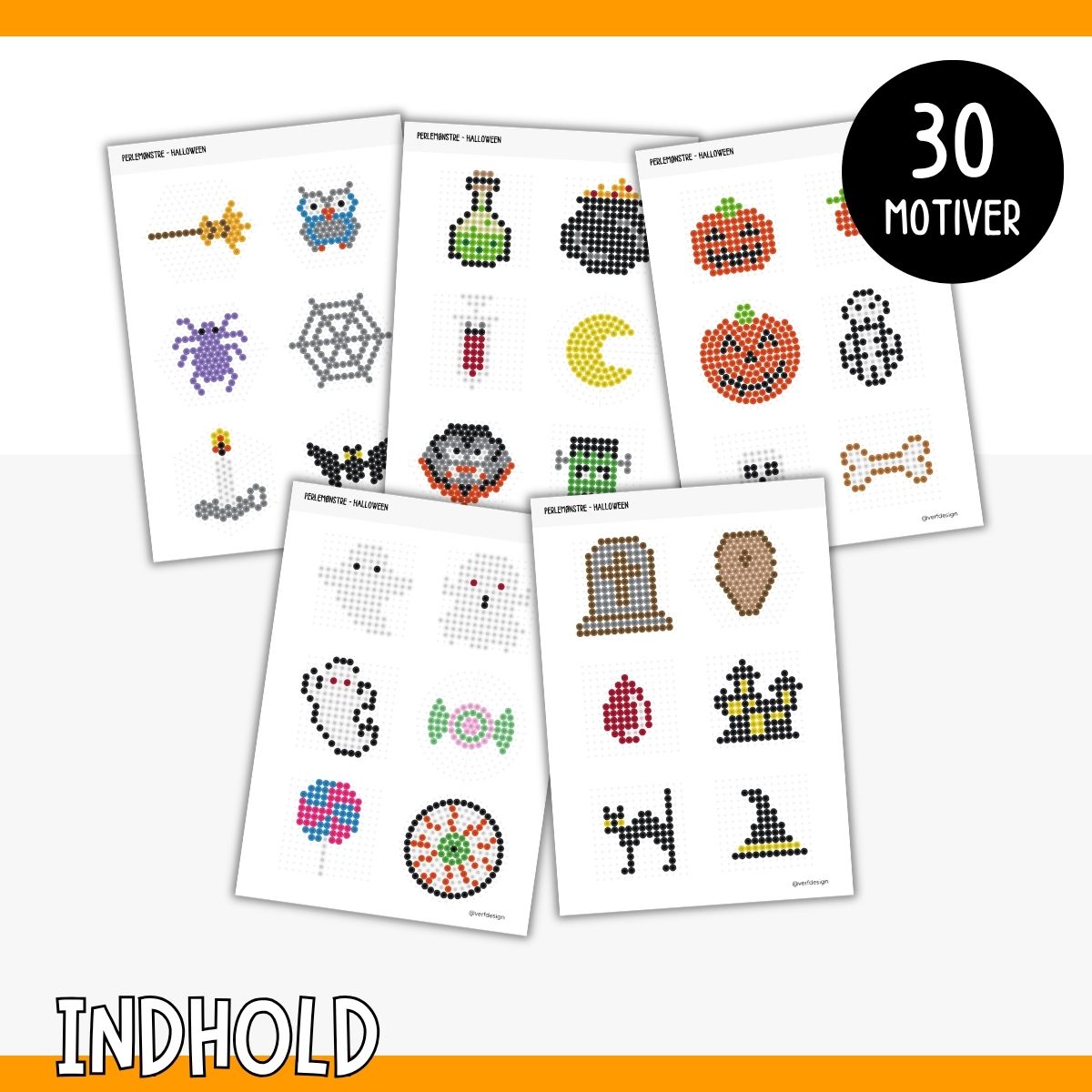 Halloween perleplader - 30 nemme perlemønstre - Billede 2