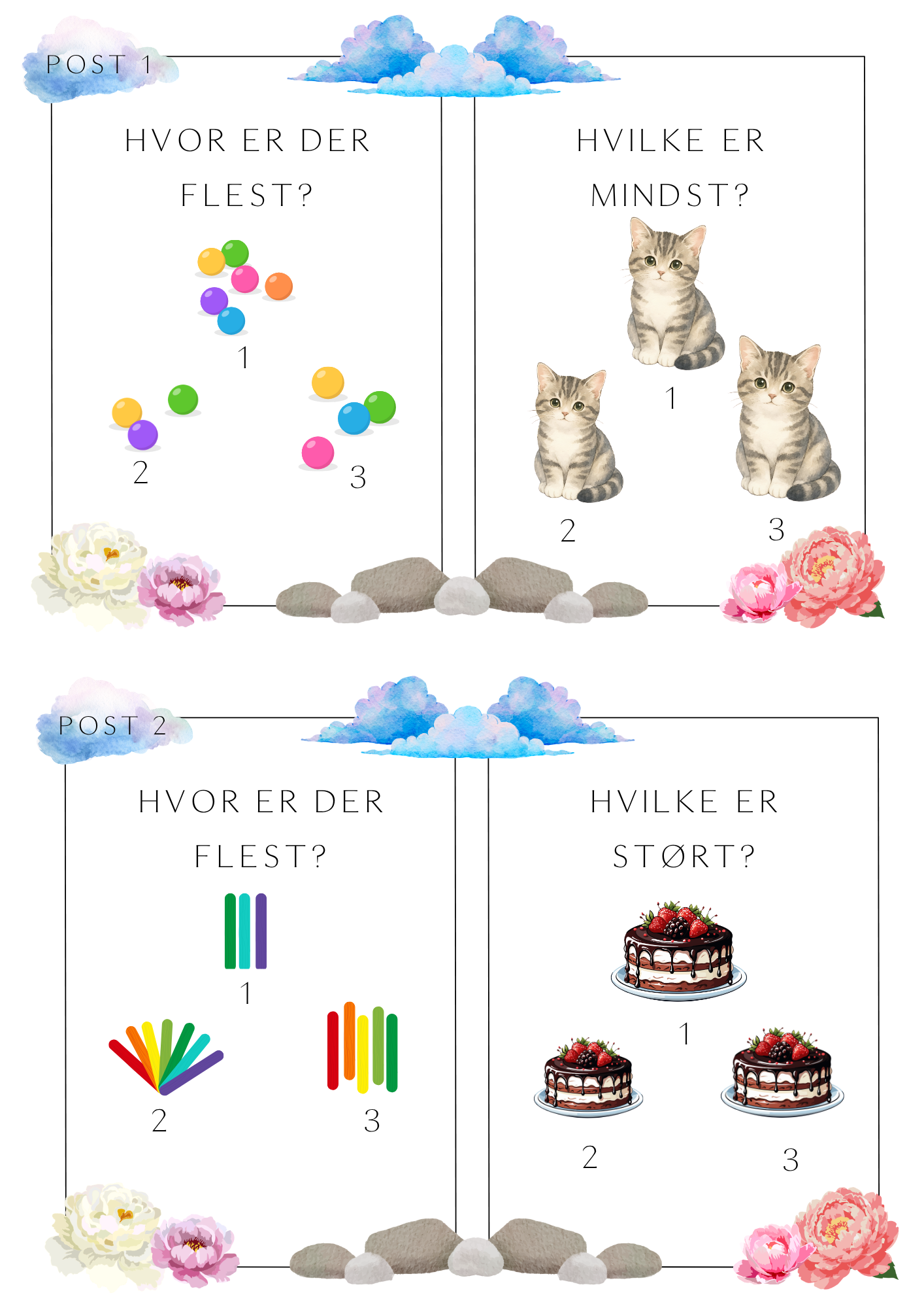 Mængder og størrelser - postløb - Billede 4