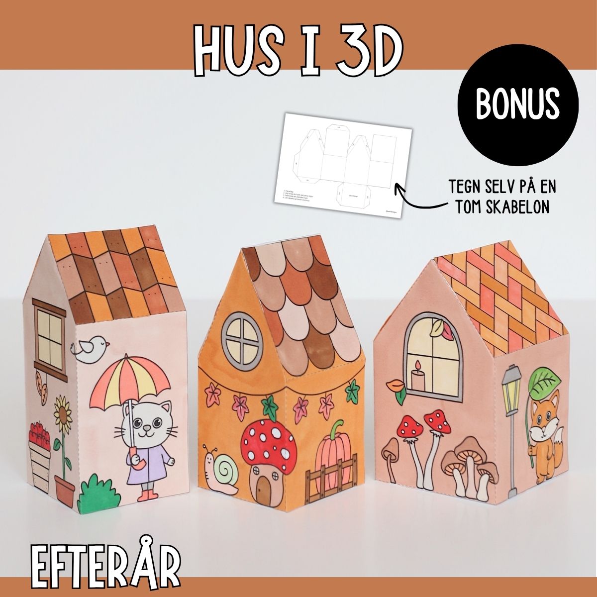 Efterårskrea - Byg 3D huse med efterårsmotiver