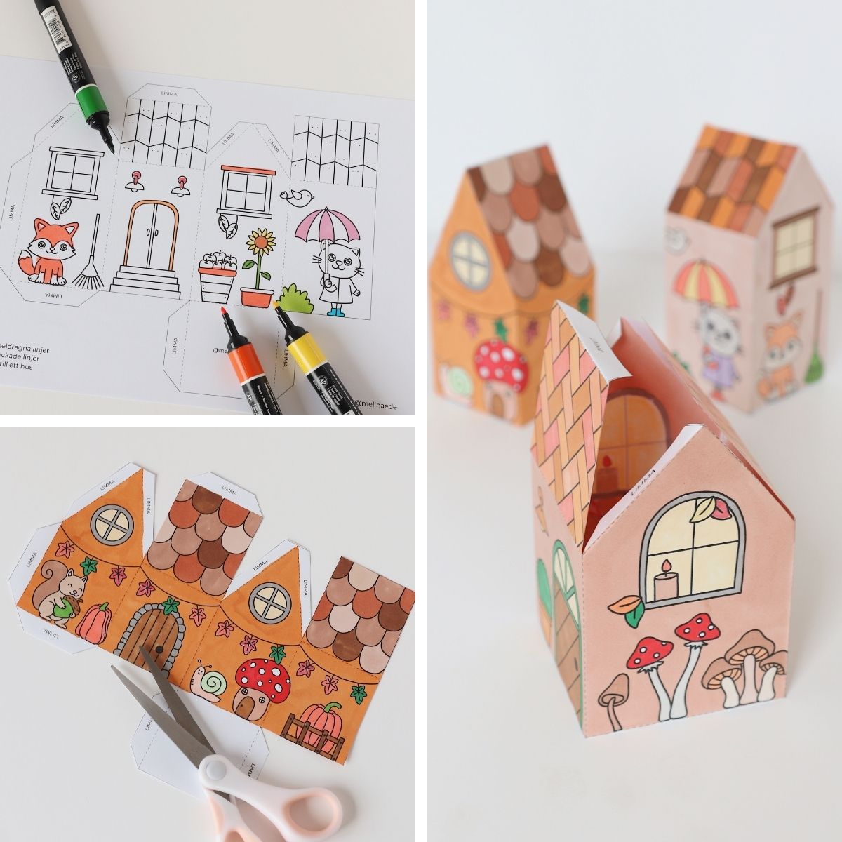 Efterårskrea - Byg 3D huse med efterårsmotiver - Billede 3