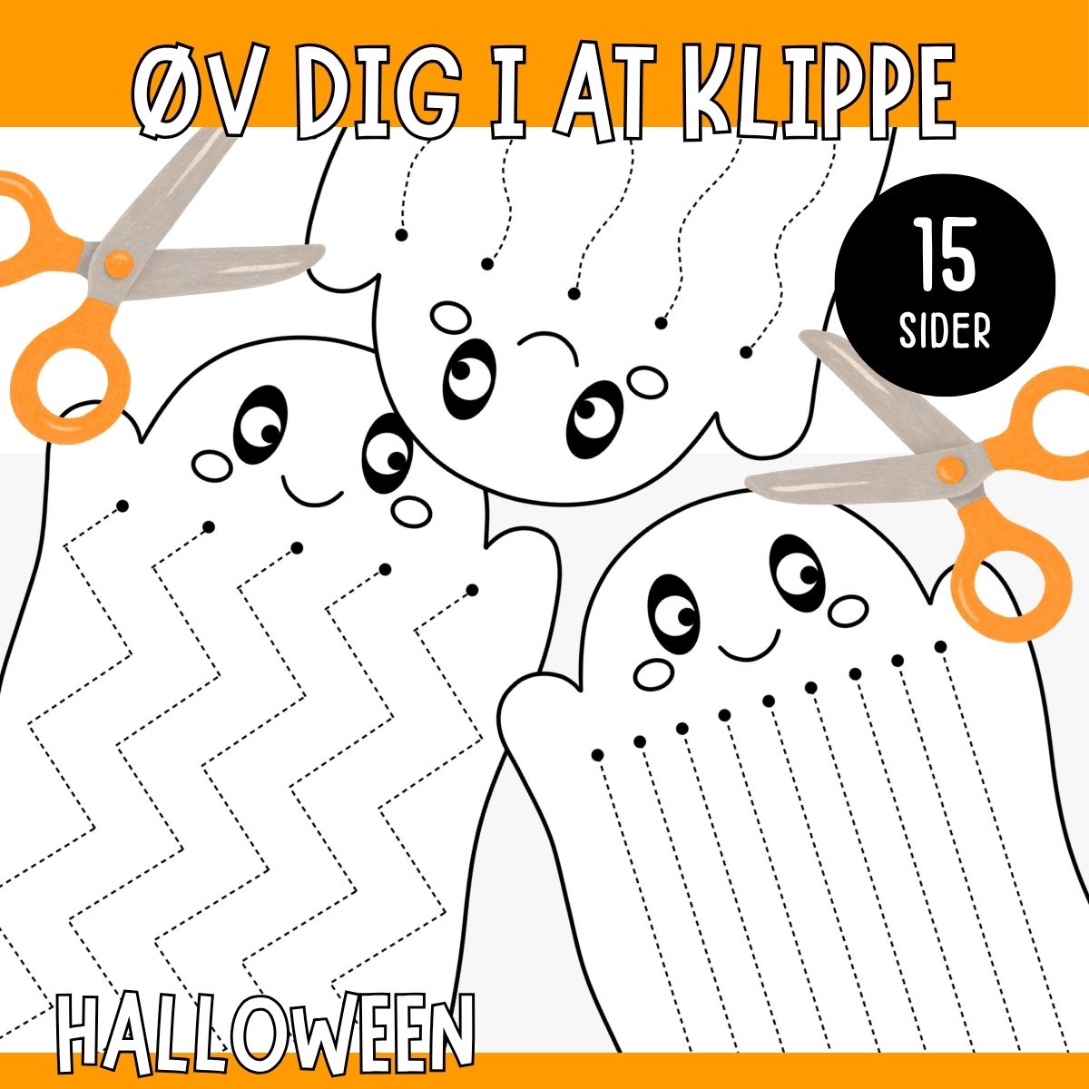 Øv dig i at klippe - Halloween (spøgelser)