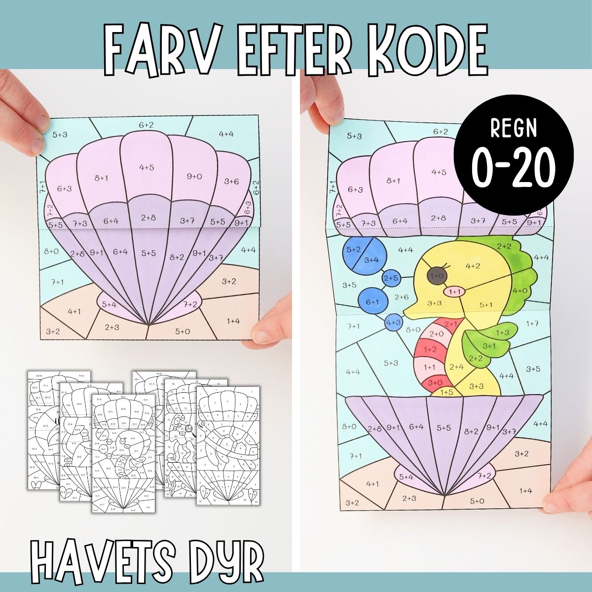 Matematik 1–20 - Foldbare muslingeskaller